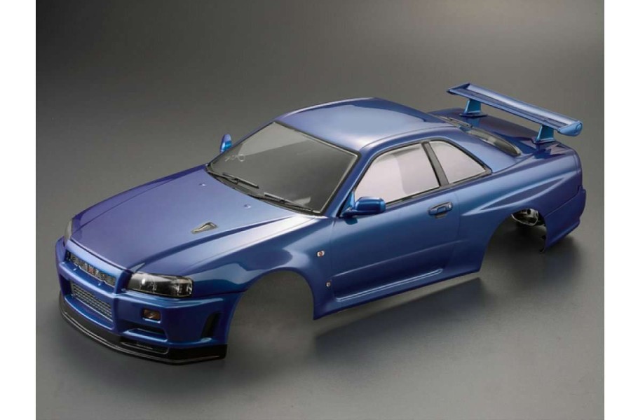 Spare Parts * | 48716 | Killerbody 1/10 Nissan Skyline Bnr34 Blue Painted Body Shell W/ Decals