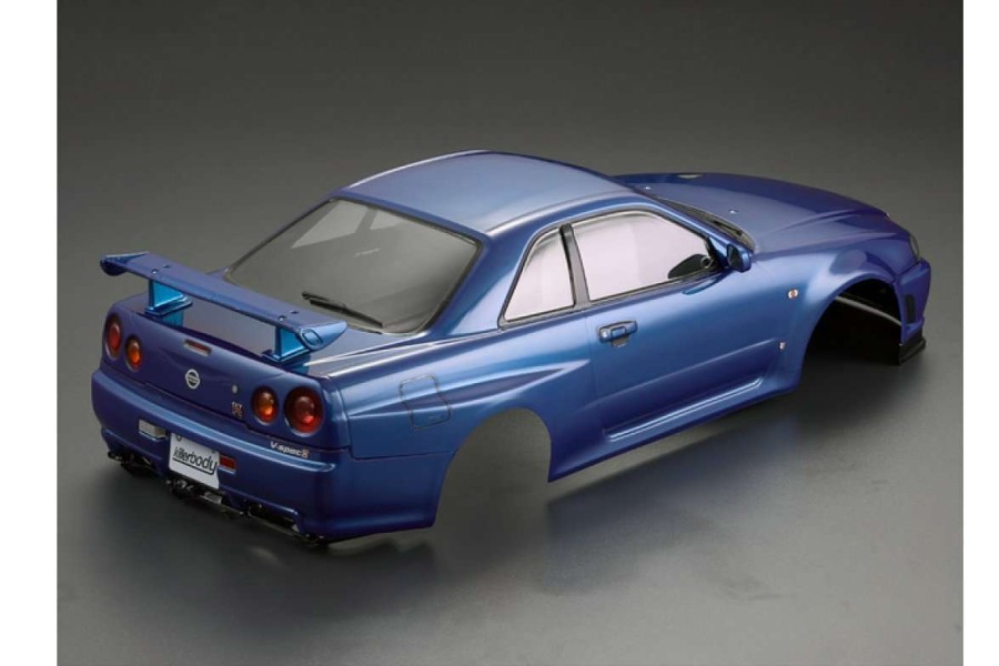 Spare Parts * | 48716 | Killerbody 1/10 Nissan Skyline Bnr34 Blue Painted Body Shell W/ Decals