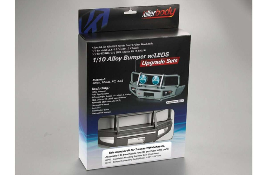 Spare Parts * | 48717 | Killerbody Silver-Grey Aluminium 1/10 Trx-4 Bumper Upgrade Set W/ Leds