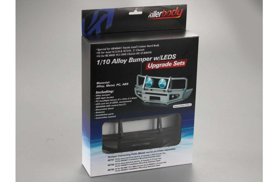 Spare Parts * | 48689 | Killerbody 1/10 Toyota Land Cruiser Matt Black Alloy Bumper W/ Leds Upgrade Sets