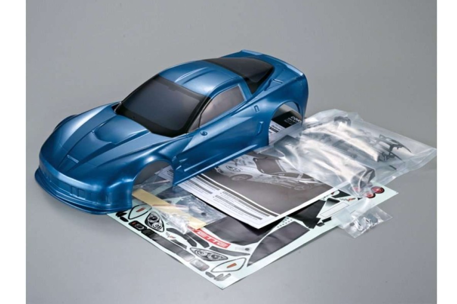 Spare Parts * | 48149 | Killerbody 1/10 Corvette Gt2 Metallic Blue Painted Body Shell W/ Decal Sheet